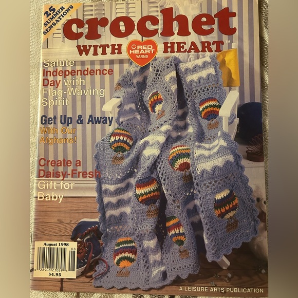 Red Heart Other - Vintage Red Heart Yarns ‘Crochet With Heart’ Magazine Issue August 1998